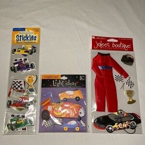 Car Racing Themed Scrapbook Stickers Set of 3 NWT